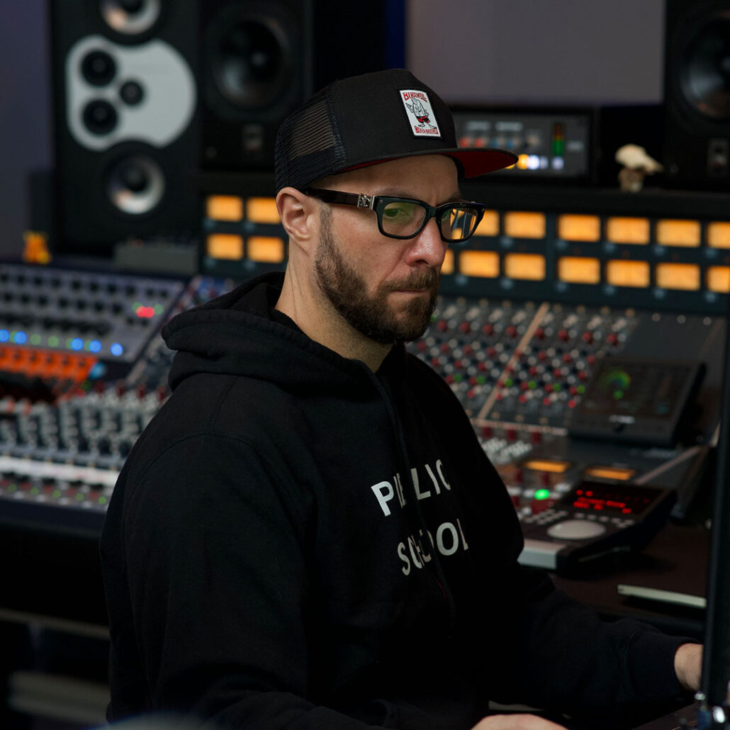 Joey Raia using Clearmountain's Domain in the studio